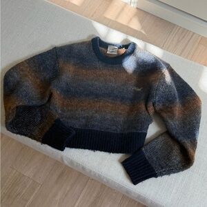 Kith Navy and Brown Striped Women's Sweater